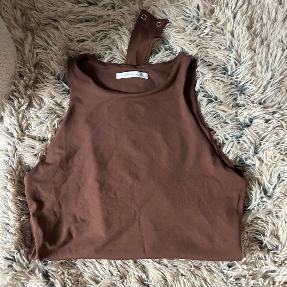 ReoRia • Women's Basic Sexy Sleeveless Racer
Back Halter Neck Bodysuit - Picture 4 of 6